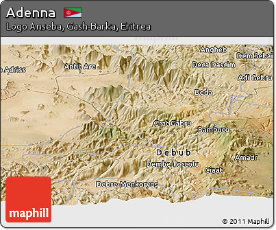 Satellite Panoramic Map of Adenna