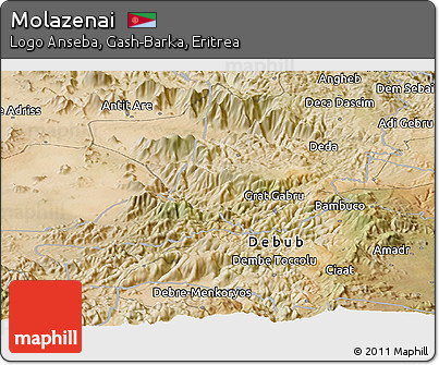 Satellite Panoramic Map of Molazenai