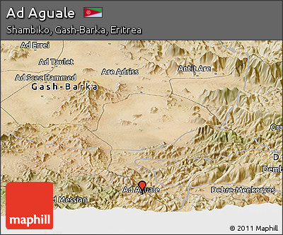 Satellite Panoramic Map of Ad Aguale