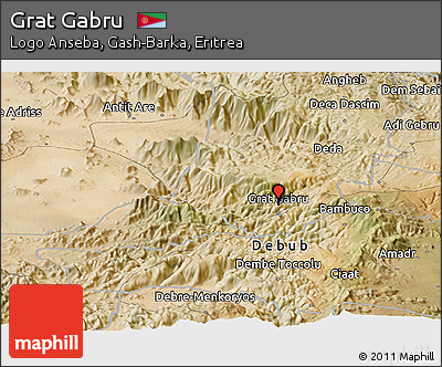 Satellite Panoramic Map of Grat Gabru