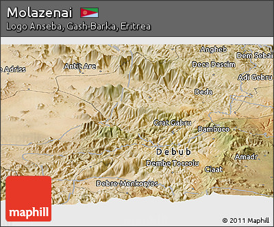 Satellite Panoramic Map of Molazenai