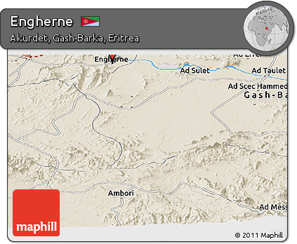 Shaded Relief Panoramic Map of Engherne