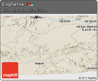 Shaded Relief Panoramic Map of Engherne