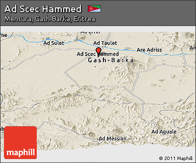 Shaded Relief Panoramic Map of Ad Scec Hammed