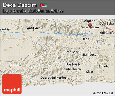 Shaded Relief Panoramic Map of Deca Dascim