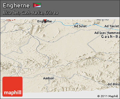 Shaded Relief Panoramic Map of Engherne