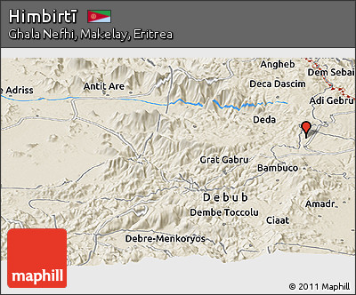 Shaded Relief Panoramic Map of Himbirtī
