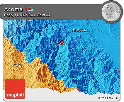 Political 3D Map of Acoma