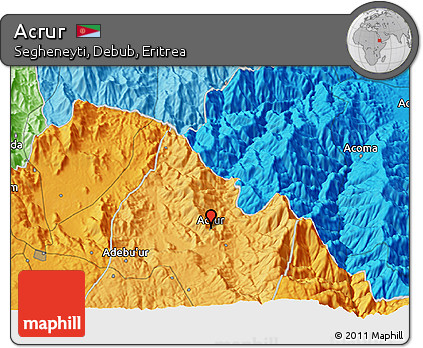 Political 3D Map of Acrur
