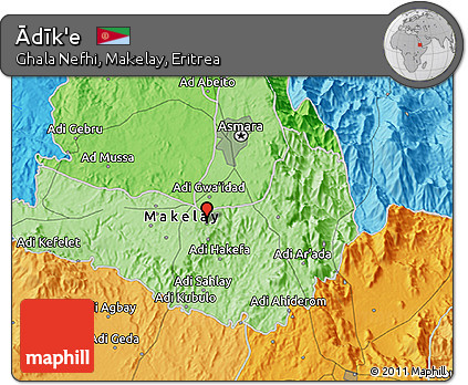 Political 3D Map of Ādīk'e