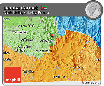 Political 3D Map of Demba Carmet