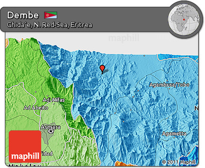 Political 3D Map of Dembe
