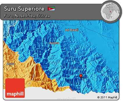 Political 3D Map of Suru Superiore