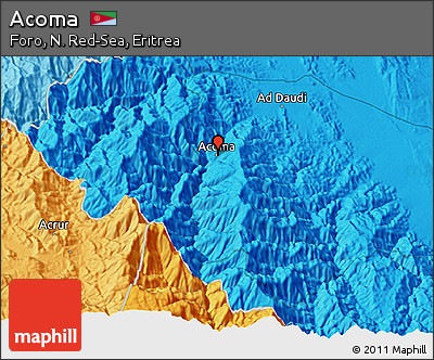 Political 3D Map of Acoma