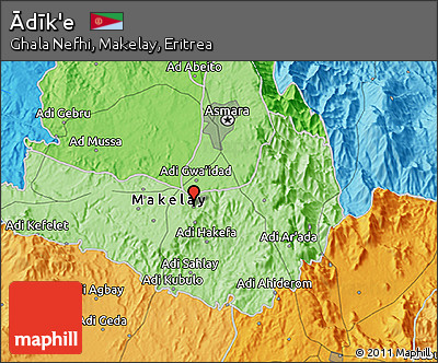 Political 3D Map of Ādīk'e