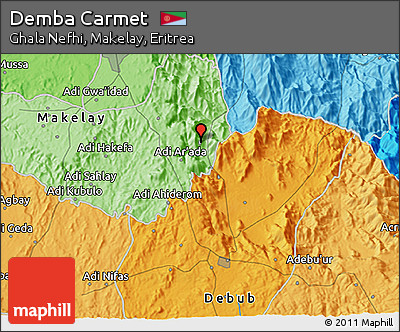 Political 3D Map of Demba Carmet