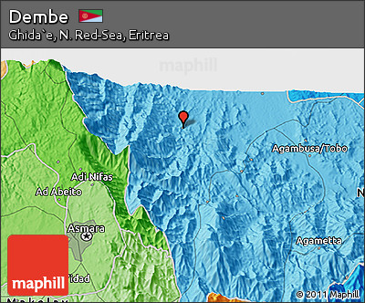 Political 3D Map of Dembe