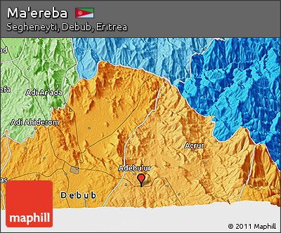 Political 3D Map of Ma'ereba