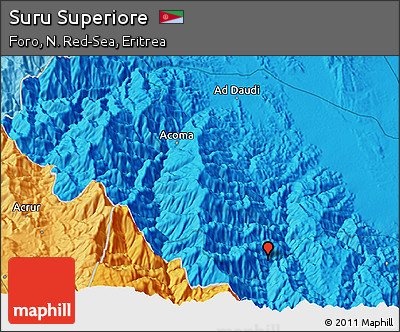 Political 3D Map of Suru Superiore