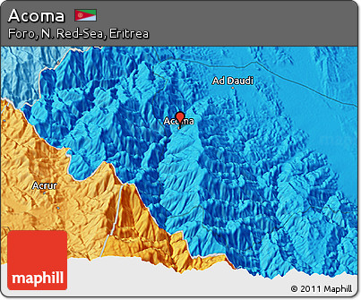Political 3D Map of Acoma