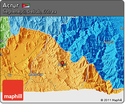 Political 3D Map of Acrur