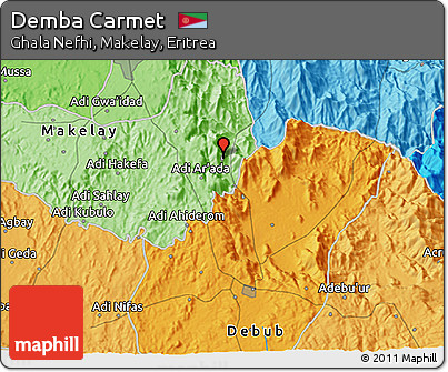 Political 3D Map of Demba Carmet