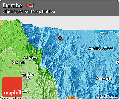Political 3D Map of Dembe