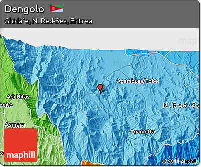 Political 3D Map of Dengolo