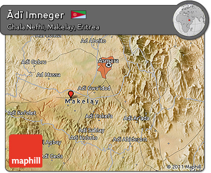 Satellite 3D Map of Ādī Imneger
