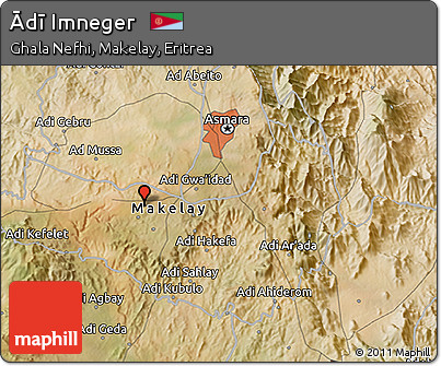 Satellite 3D Map of Ādī Imneger