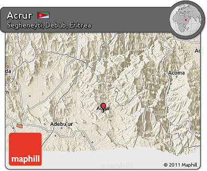 Shaded Relief 3D Map of Acrur