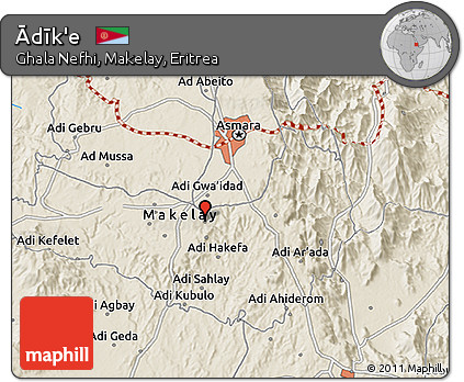 Shaded Relief 3D Map of Ādīk'e