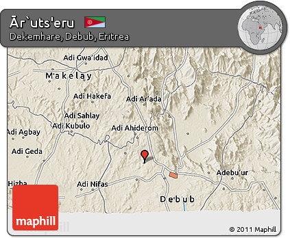 Shaded Relief 3D Map of Ār`uts'eru