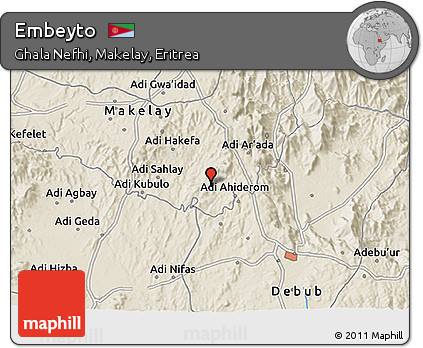 Shaded Relief 3D Map of Embeyto