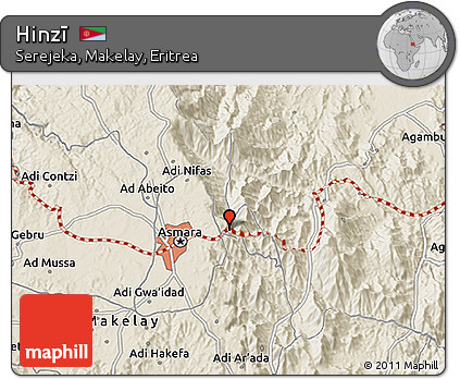 Shaded Relief 3D Map of Hinzī