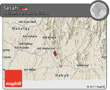 Shaded Relief 3D Map of Sesah