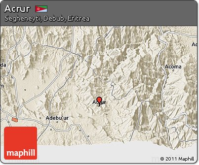 Shaded Relief 3D Map of Acrur