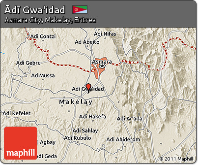 Shaded Relief 3D Map of Ādī Gwa'idad
