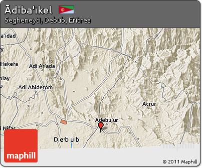 Shaded Relief 3D Map of Ādība'ikel