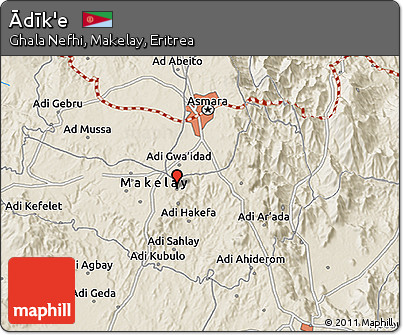 Shaded Relief 3D Map of Ādīk'e