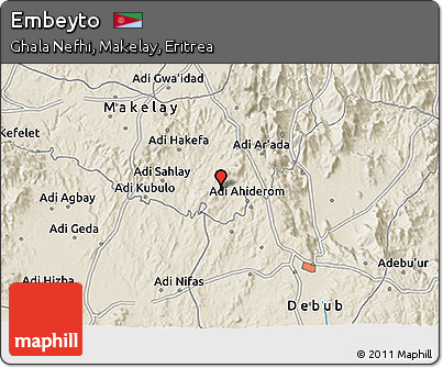 Shaded Relief 3D Map of Embeyto