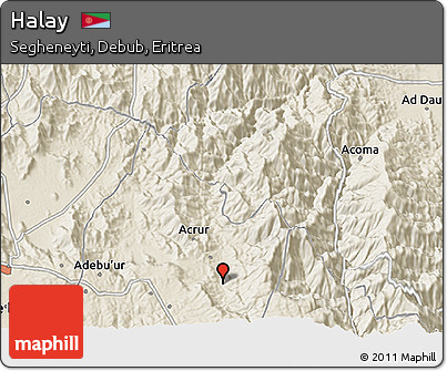 Shaded Relief 3D Map of Halay