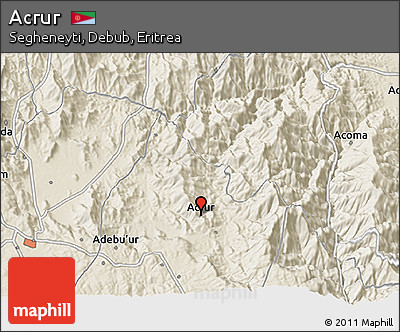 Shaded Relief 3D Map of Acrur