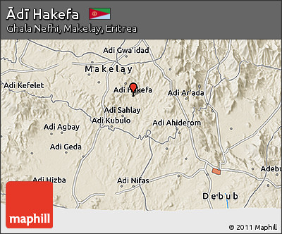 Shaded Relief 3D Map of Ādī Hakefa