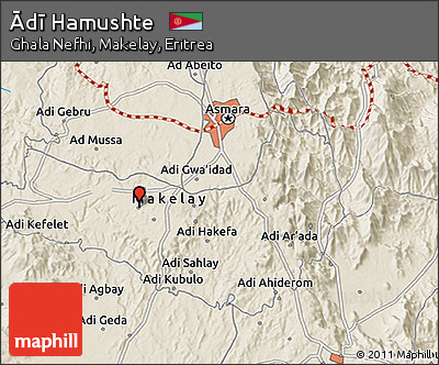 Shaded Relief 3D Map of Ādī Hamushte