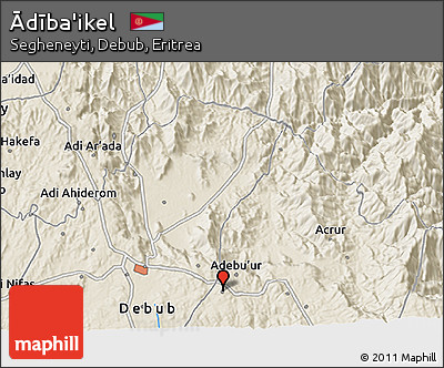 Shaded Relief 3D Map of Ādība'ikel