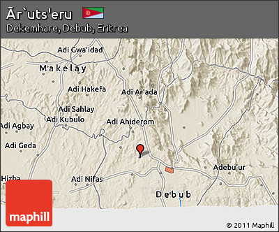 Shaded Relief 3D Map of Ār`uts'eru