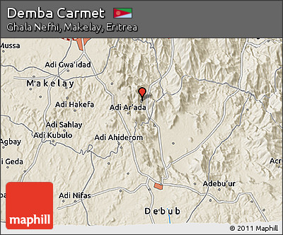 Shaded Relief 3D Map of Demba Carmet