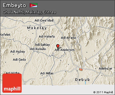 Shaded Relief 3D Map of Embeyto