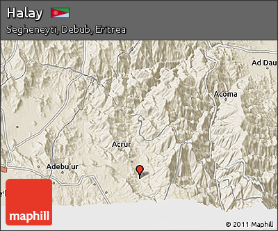 Shaded Relief 3D Map of Halay
